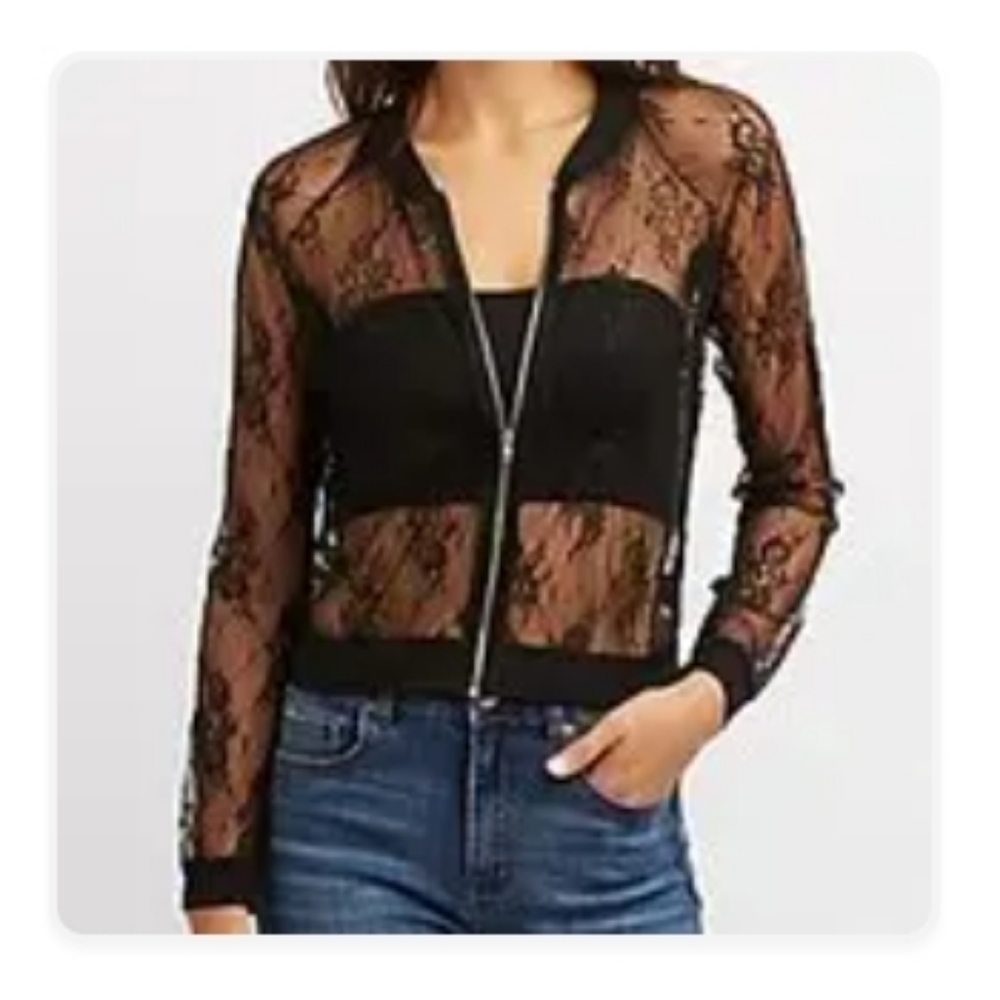 ISO floral lace zip jacket